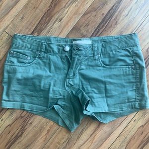 Jade Green short shorts.